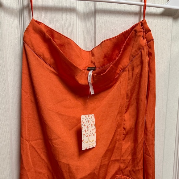 Free People Vibrant Orange Assymetrical Skirt - Picture 5 of 12